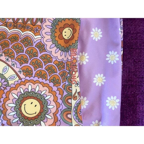 BILLABONG X Smiley Good Times 2 Pc Bikini Set Bandeau Top Reversible Bottom L - Picture 6 of 10